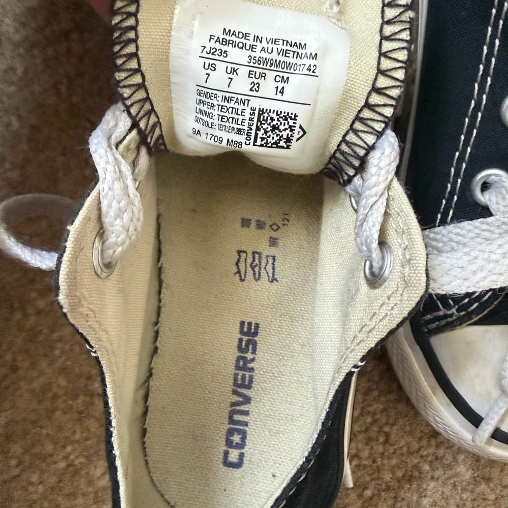 Converse Kids Black and White Sneakers - Picture 4 of 9